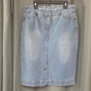 Light Blue Denim Pencil Skirt